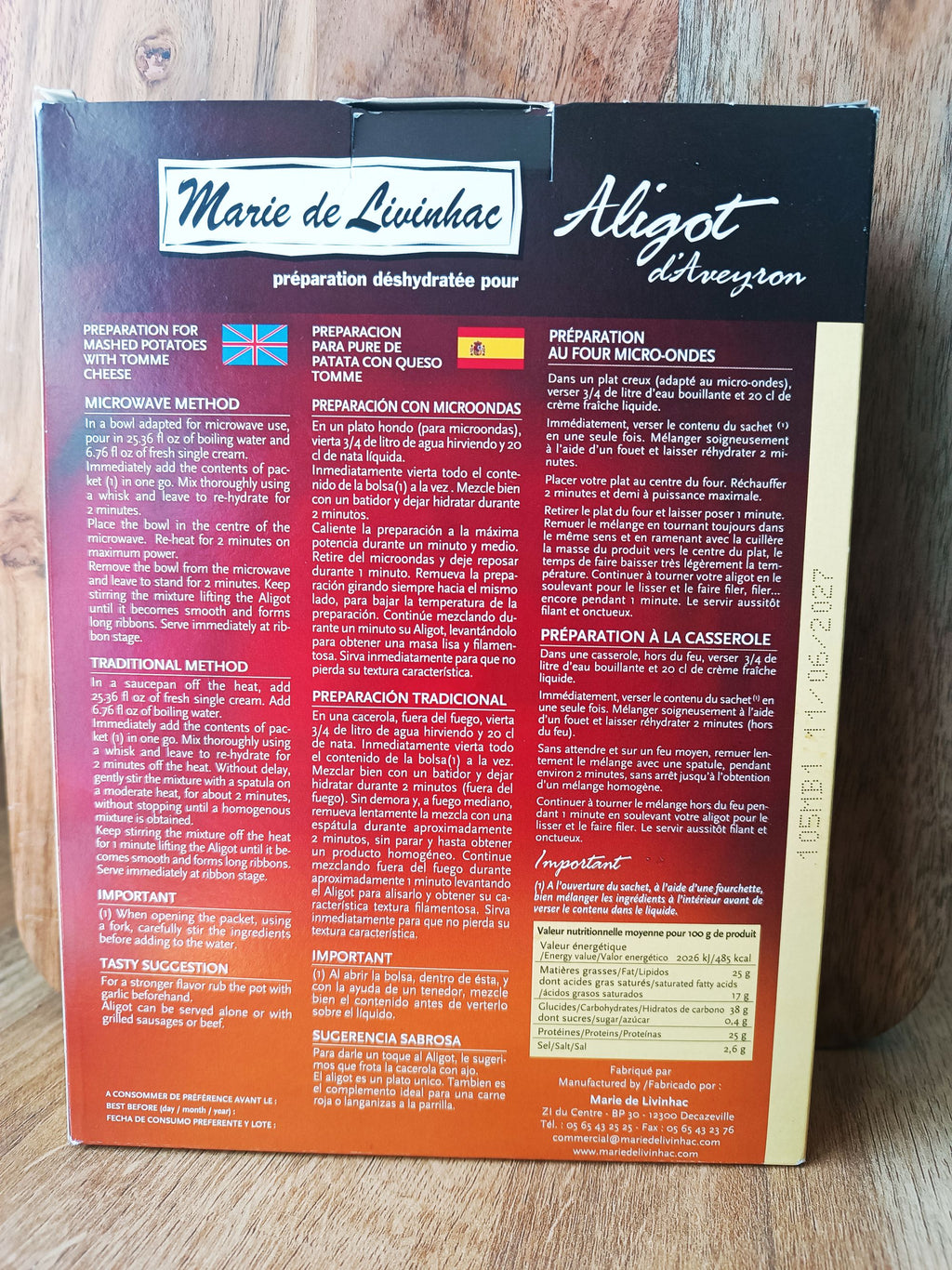 Aligot de l'Aveyron 4/5 parts