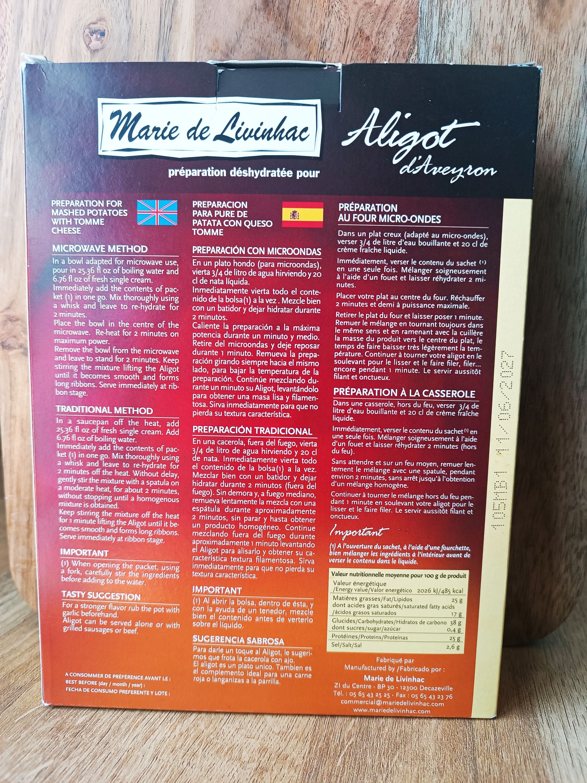 Aligot de l'Aveyron 4/5 parts